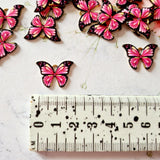 Pink & Black Butterfly Charms