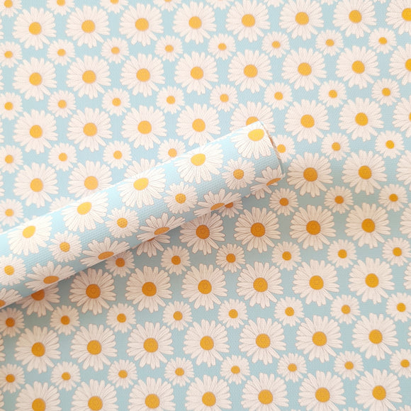 Blue Daisies - Canvas Fabric Sheet