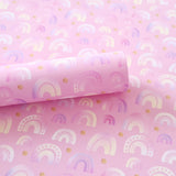 Pink & Pastel Rainbows - Canvas Fabric Sheet