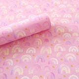 Pink & Pastel Rainbows - Canvas Fabric Sheet