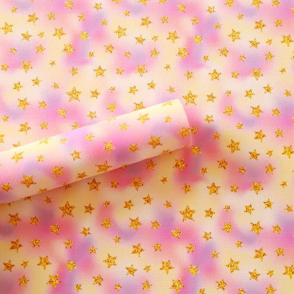 Pastels & Gold Stars - Canvas Fabric Sheet