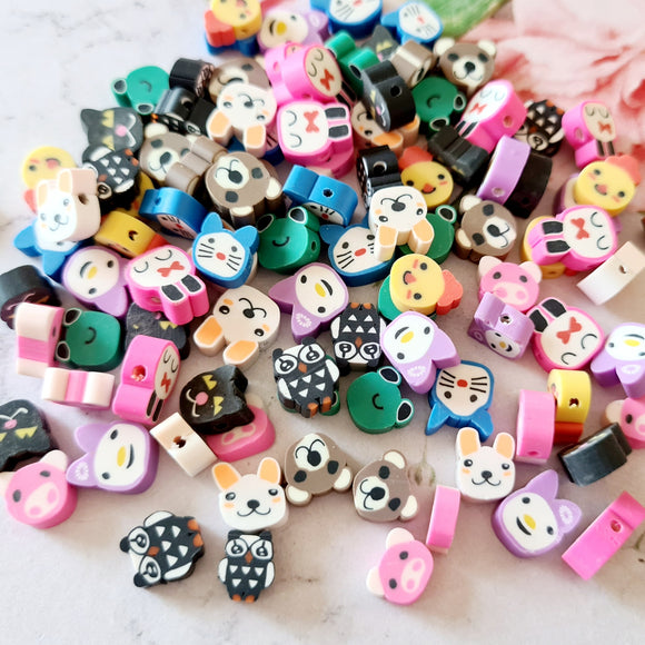 Animal Clay Beads - 25