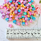 Multicoloured Owl Clay Beads - 25