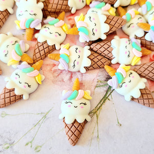 Unicorn Ice Cream Cone Flatbacks