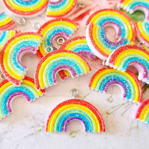 Glitter Rainbow Charms