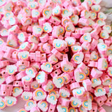 Pink Rainbow Clay Beads - 25