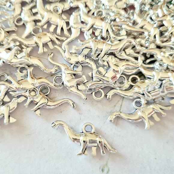 Silver Dinosaur Charms