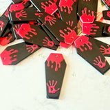 Handprint Coffin Pendants