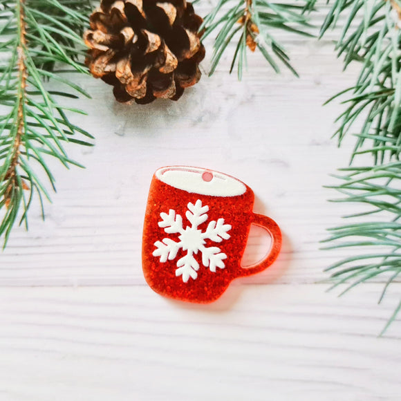 Glitter Christmas Cup Pendants