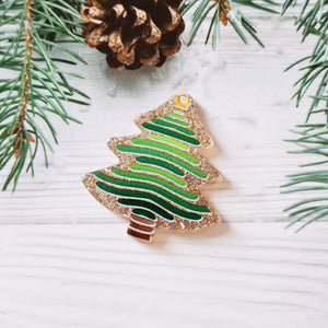 Glitter Christmas Tree Pendants