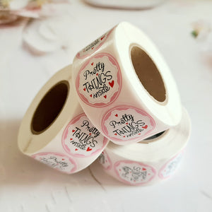 'Pretty Things Inside' Stickers - Approx 500 Per Roll