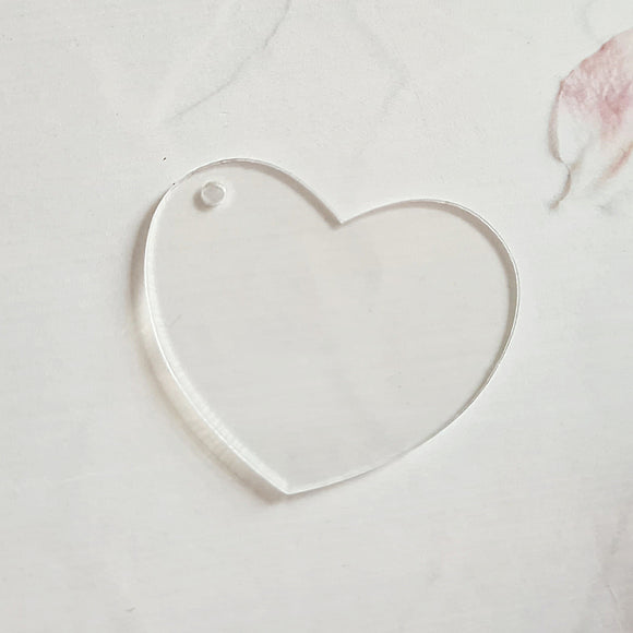 Clear Acrylic Heart Blanks