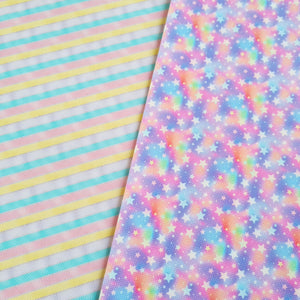 Pastel Stars & Stripes - Canvas Fabric Sheets