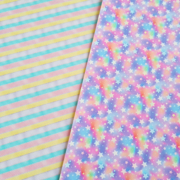 Pastel Stars & Stripes - Canvas Fabric Sheets