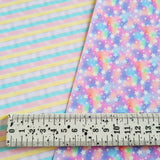 Pastel Stars & Stripes - Canvas Fabric Sheets