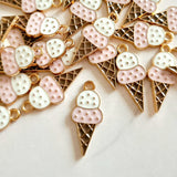 Pink & White Ice Cream Charms