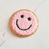 Pink Smiley Face Applique/Embroidery Patch