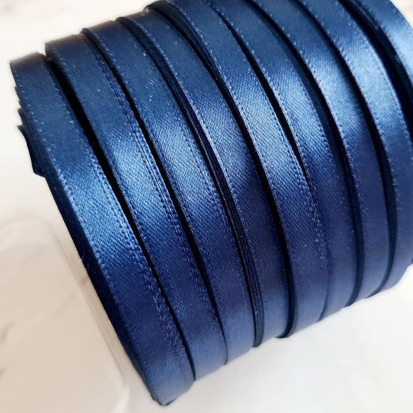 6mm Navy Satin Ribbon