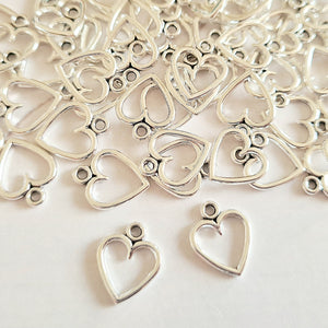 Silver Heart Charms