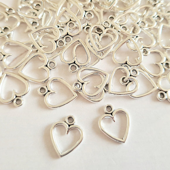 Silver Heart Charms