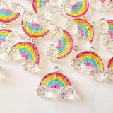 Clear Glitter Rainbow Charms