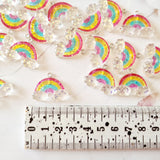 Clear Glitter Rainbow Charms