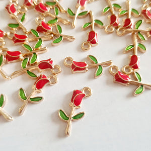 Red Rose Charms