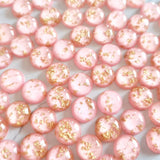 Pink/Gold Foil Cabochons - 15