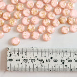 Pink/Gold Foil Cabochons - 15