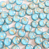 Blue/Gold Foil Cabochons - 15