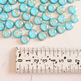 Blue/Gold Foil Cabochons - 15