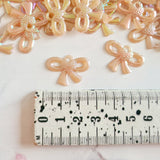 Light Brown Acrylic Bow Charms - 25