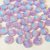 Lilac Glitter Stripe Cabochons - 20