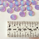 Lilac Glitter Stripe Cabochons - 20