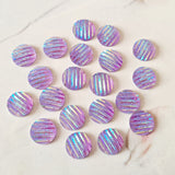 Lilac Glitter Stripe Cabochons - 20