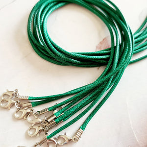 Waxed Cord Necklace - Dark Green