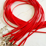 Waxed Cord Necklace - Red