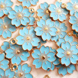 Blue Sakura Flower Charms