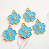 Blue Sakura Flower Charms