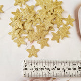 Gold Glitter Fabric Stars