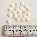 Cream Glitter Stripe Cabochons - 20