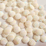 Cream Glitter Stripe Cabochons - 20