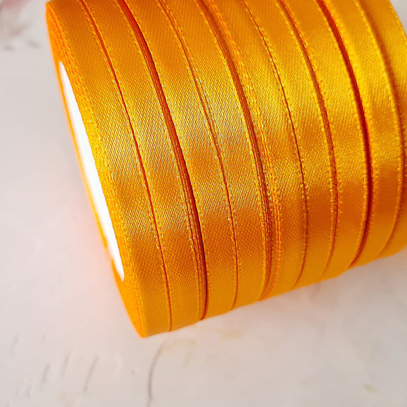 6mm Orange Satin Ribbon