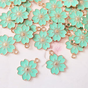 Green Sakura Flower Charms