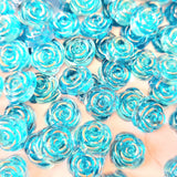 Shiny Blue Rose Flatbacks - 30