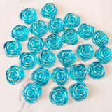 Shiny Blue Rose Flatbacks - 30