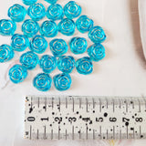 Shiny Blue Rose Flatbacks - 30