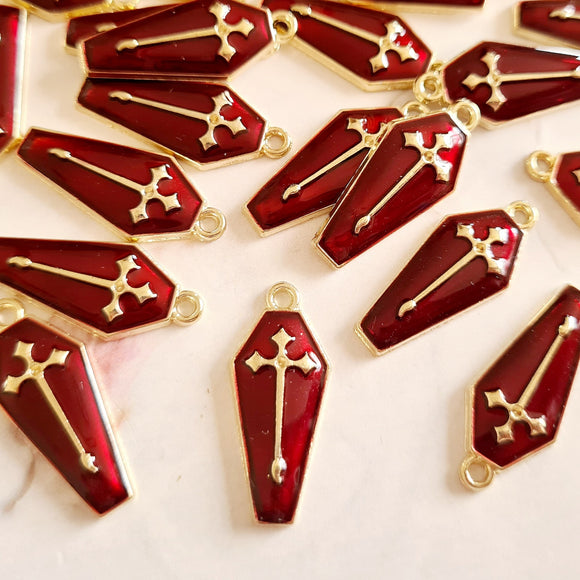 Red Coffin Charms