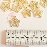 Large Gold Spiderweb Charms