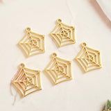 Large Gold Spiderweb Charms